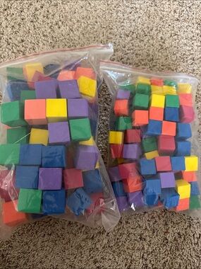 Big and small Color Foam Cubes - Pack of Multicolor Kids Toy Blocks